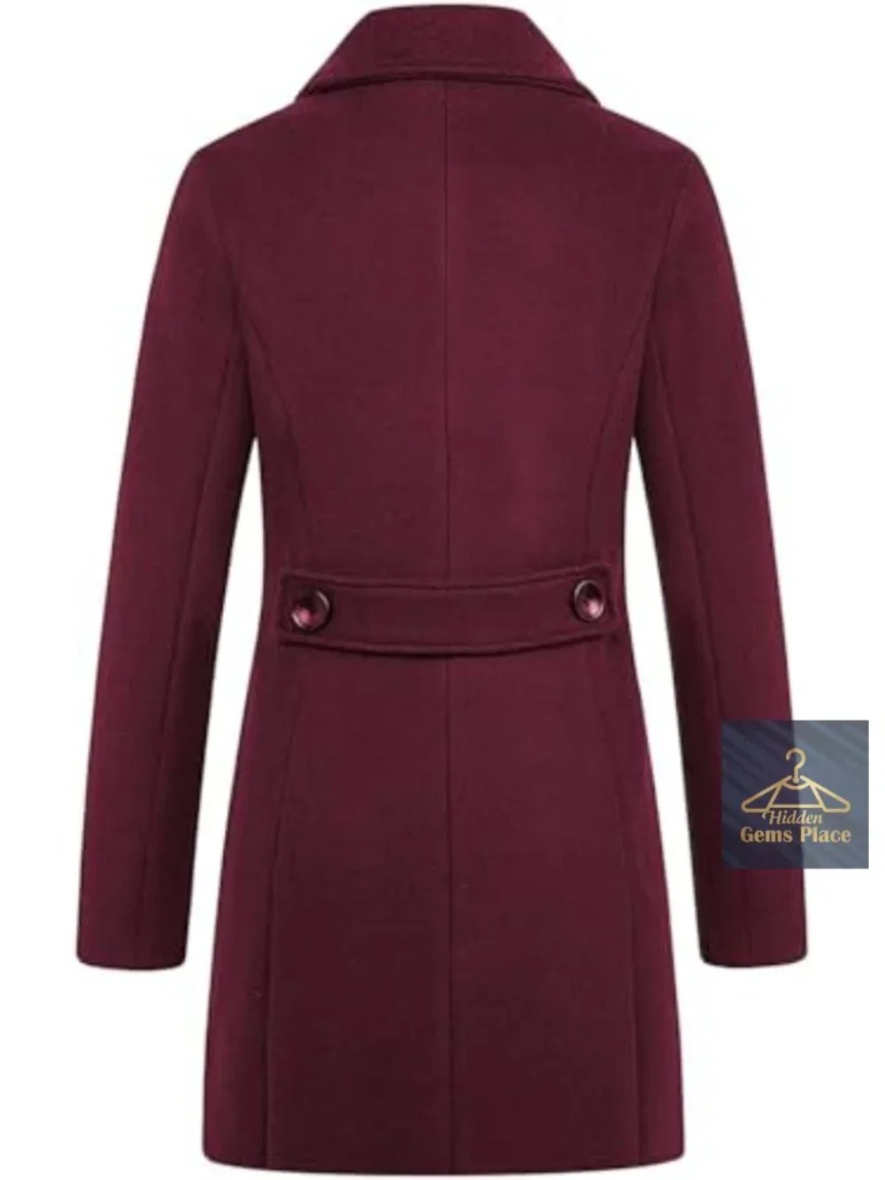 Elegant Notched Collar Double Breasted Wool Blend Over Coat